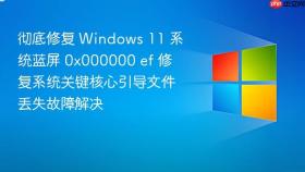 彻底修复 Windows 11 系统蓝屏 0x000000 ef 修复系统关键核心引导文件丢失故障解决