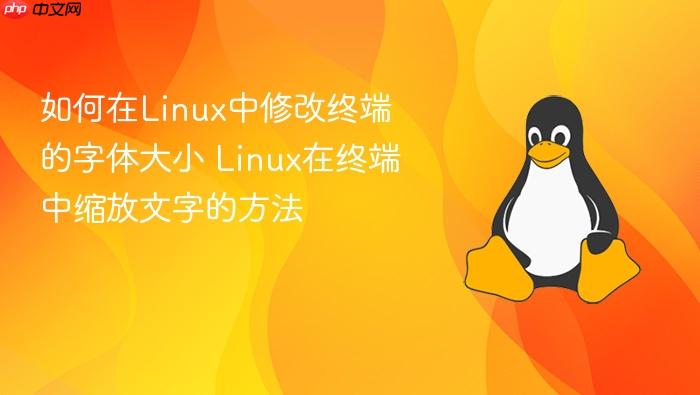 如何在linux中修改终端的字体大小 linux在终端中缩放文字的方法