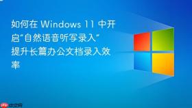 如何在 Windows 11 中开启“自然语音听写录入” 提升长篇办公文档录入效率