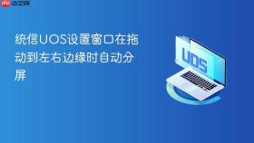 统信UOS设置窗口在拖动到左右边缘时自动分屏