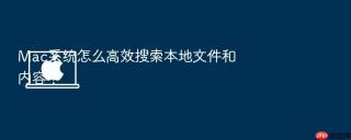 mac系统怎么高效搜索本地文件和内容?