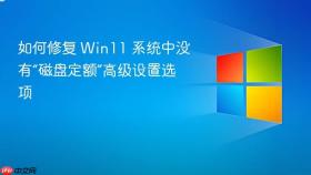 如何修复 win11 系统中没有“磁盘定额”高级设置选项