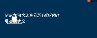 mac如何快速查看所有的内核扩展加载情况