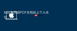 Mac如何给PDF文档加上个人水印