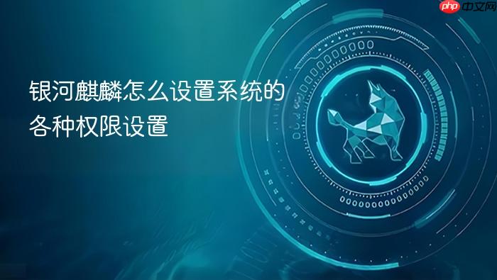 银河麒麟怎么设置系统的各种权限设置