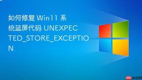 如何修复 Win11 系统蓝屏代码 UNEXPECTED_STORE_EXCEPTION