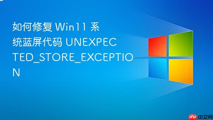 如何修复 win11 系统蓝屏代码 unexpected_store_exception