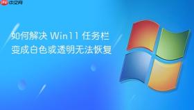 如何解决 win11 任务栏变成白色或透明无法恢复