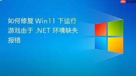 如何修复 Win11 下运行游戏由于 .NET 环境缺失报错