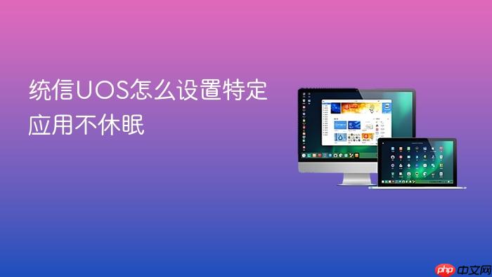 统信uos怎么设置特定应用不休眠