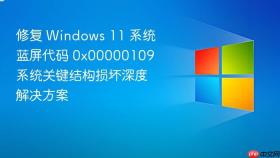 修复 Windows 11 系统蓝屏代码 0x00000109 系统关键结构损坏深度解决方案