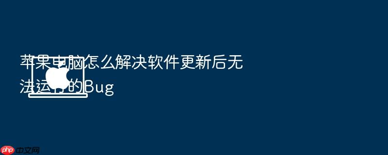 苹果电脑怎么解决软件更新后无法运行的bug