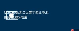 MacBook怎么设置才能让电池维持在80%电量
