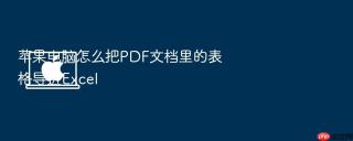 苹果电脑怎么把pdf文档里的表格导进excel