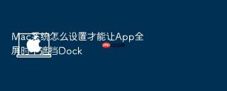 mac系统怎么设置才能让app全屏时不遮挡dock
