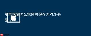 苹果电脑怎么把网页保存为PDF长图？