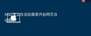 mac怎么在浏览器里开启网页自动刷新