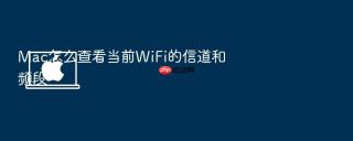 mac怎么查看当前wifi的信道和频段