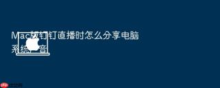 mac版钉钉直播时怎么分享电脑系统声音