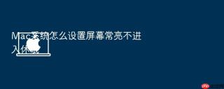 mac系统怎么设置屏幕常亮不进入休眠