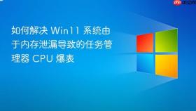 如何解决 win11 系统由于内存泄漏导致的任务管理器 cpu 爆表