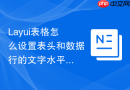 Layui表格怎么设置表头和数据行的文字水平对齐方式不一致