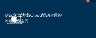 mac怎么清理icloud驱动占用的本地磁盘空间