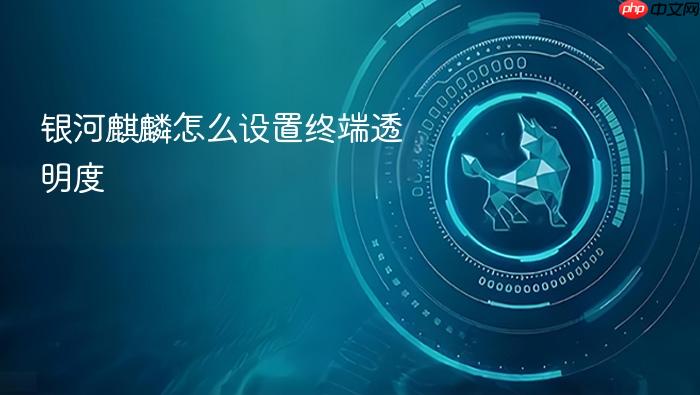 银河麒麟怎么设置终端透明度
