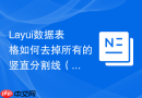 Layui数据表格如何去掉所有的竖直分割线（扁平化风格）