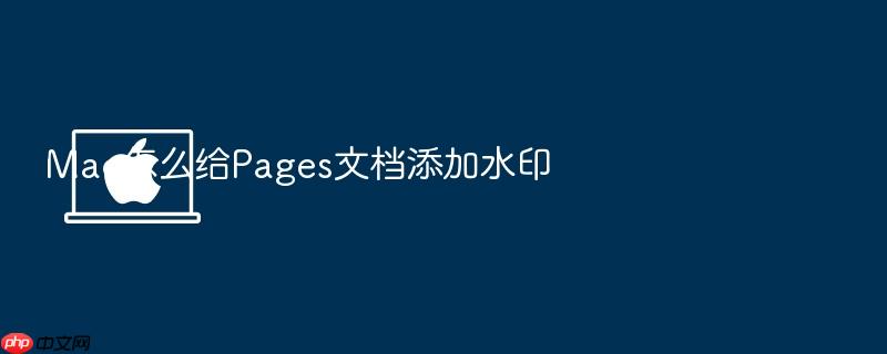 mac怎么给pages文档添加水印