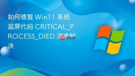 如何修复 win11 系统蓝屏代码 critical_process_died 深度解决