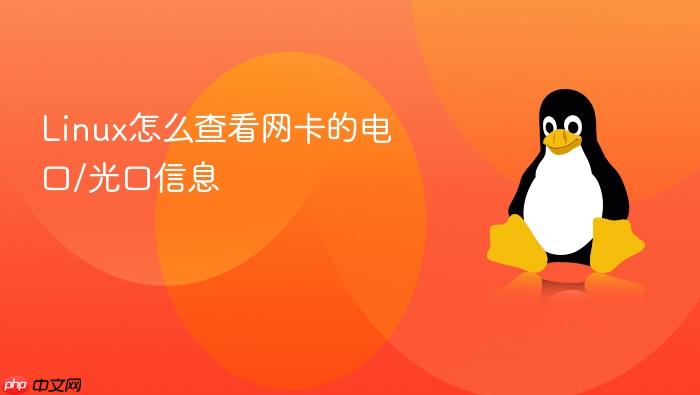 linux怎么查看网卡的电口/光口信息