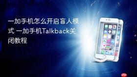 一加手机怎么开启盲人模式 一加手机Talkback关闭教程