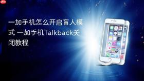 一加手机怎么开启盲人模式 一加手机talkback关闭教程