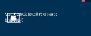 mac怎么把音频批量转换为适合剪辑的格式