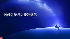 麒麟系统怎么安装微信