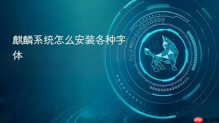麒麟系统怎么安装各种字体