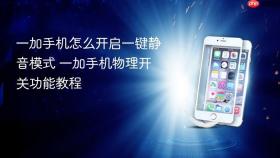 一加手机怎么开启一键静音模式 一加手机物理开关功能教程