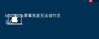 macbook屏幕亮度无法调节怎么办
