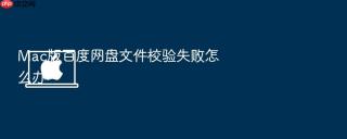 mac版百度网盘文件校验失败怎么办