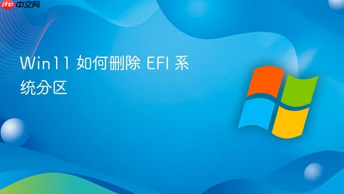 win11 如何删除 efi 系统分区