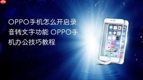 OPPO手机怎么开启录音转文字功能 OPPO手机办公技巧教程