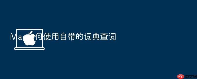 mac如何使用自带的词典查词