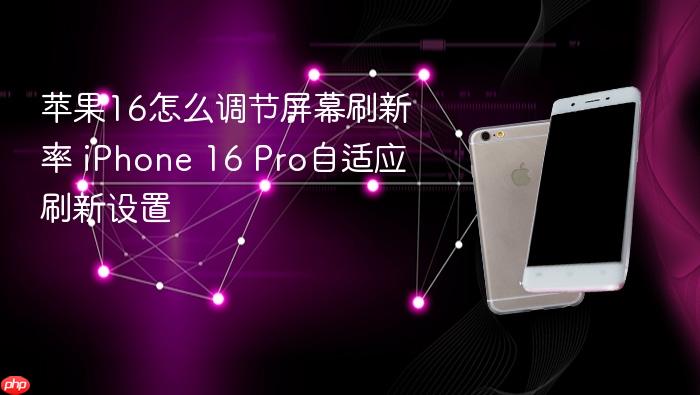 苹果16怎么调节屏幕刷新率 iphone 16 pro自适应刷新设置