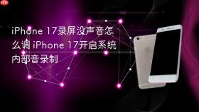 iphone 17录屏没声音怎么调 iphone 17开启系统内部音录制