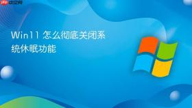win11 怎么彻底关闭系统休眠功能
