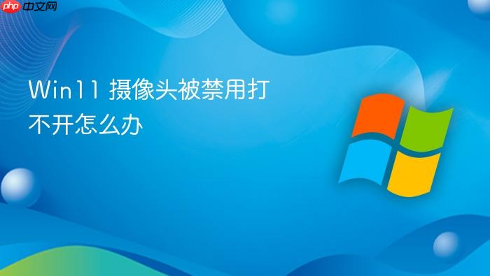 win11 摄像头被禁用打不开怎么办