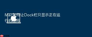 mac如何让dock栏只显示正在运行的应用