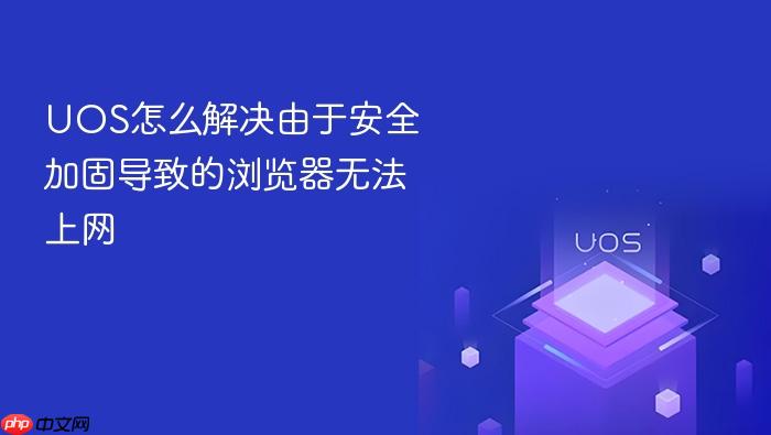 uos怎么解决由于安全加固导致的浏览器无法上网