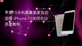 苹果15手机屏幕亮度自动变暗 iphone 15关闭自动亮度教程